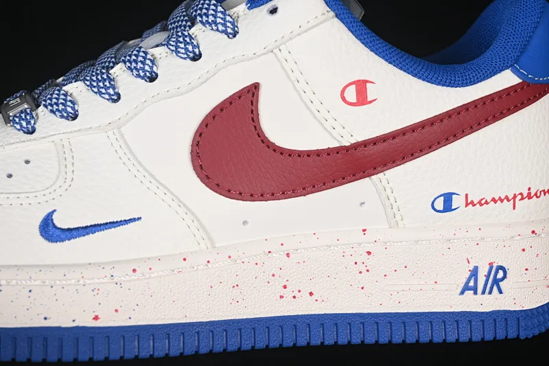 All categories Nk Air Force 1 Air Force series Nk Air Force 1 Low Air Force low top Nike Air Force 1'07 Low Champion joint beige blue red Air Force 1 low top casual sneakers QW5606-266